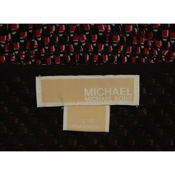 Michael Kors Spring Gauze Tank Top V-Neck Wrap Blouse Cami Red/Black XS Nwt $70 - Picture 5 of 5